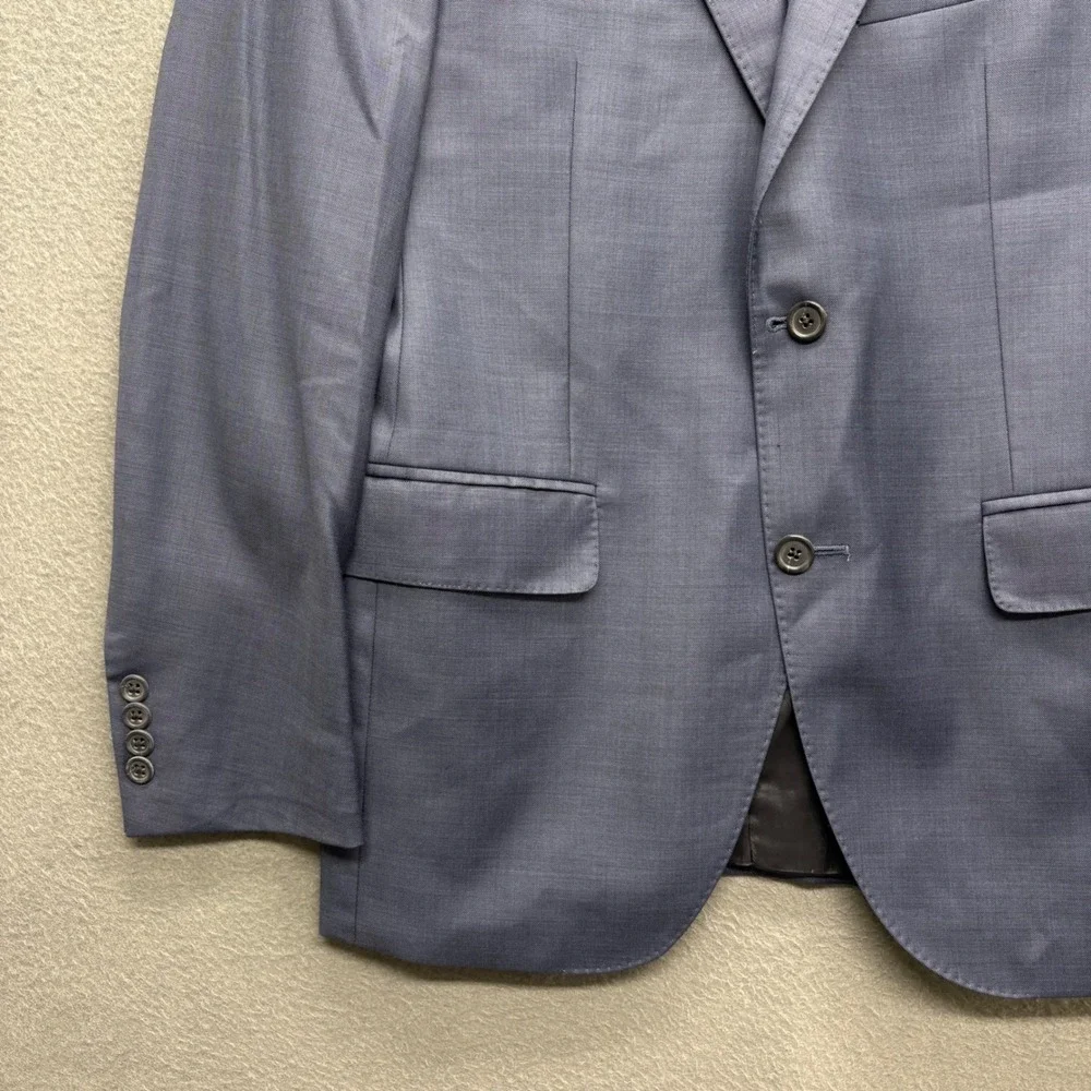 Peter Millar Mens 38S Blue 100% Wool Two Button Blazer Sport Coat Made in Canada